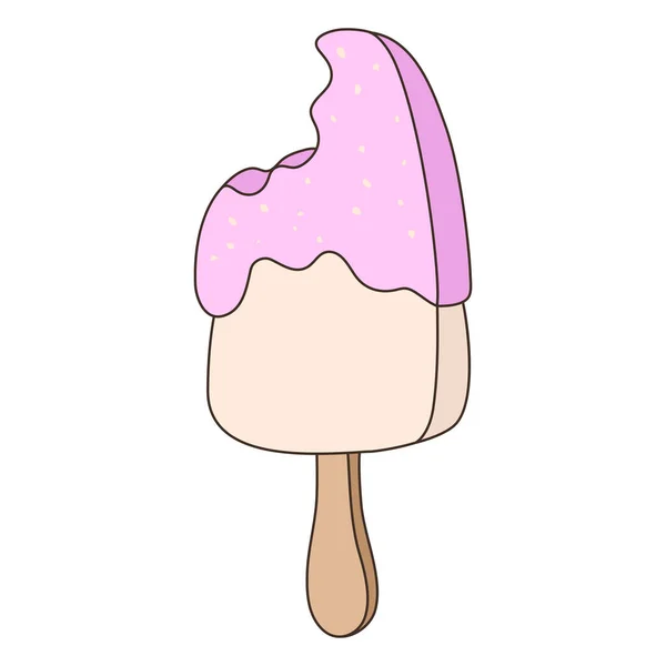 Los Palitos Del Helado Colores Pastel Helado Fruta Palillo Helado — Vector de stock