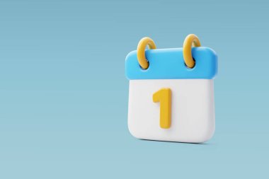 3d Vector January 1st day of the year and month reminder, Happy New Year concept. Eps 10 Vector.