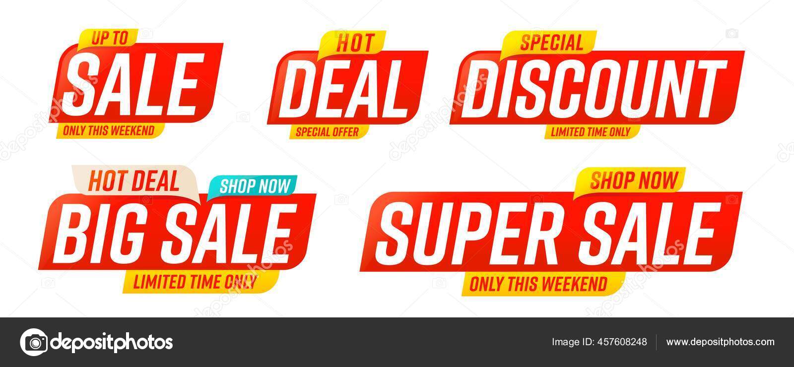 Colorful limited time sale offer discount deal Vector Image