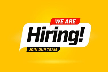 Hiring recruitment open vacancy design info label template