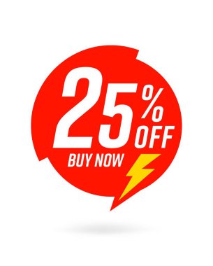 % 25 indirimli etiket tanıtım şablonu