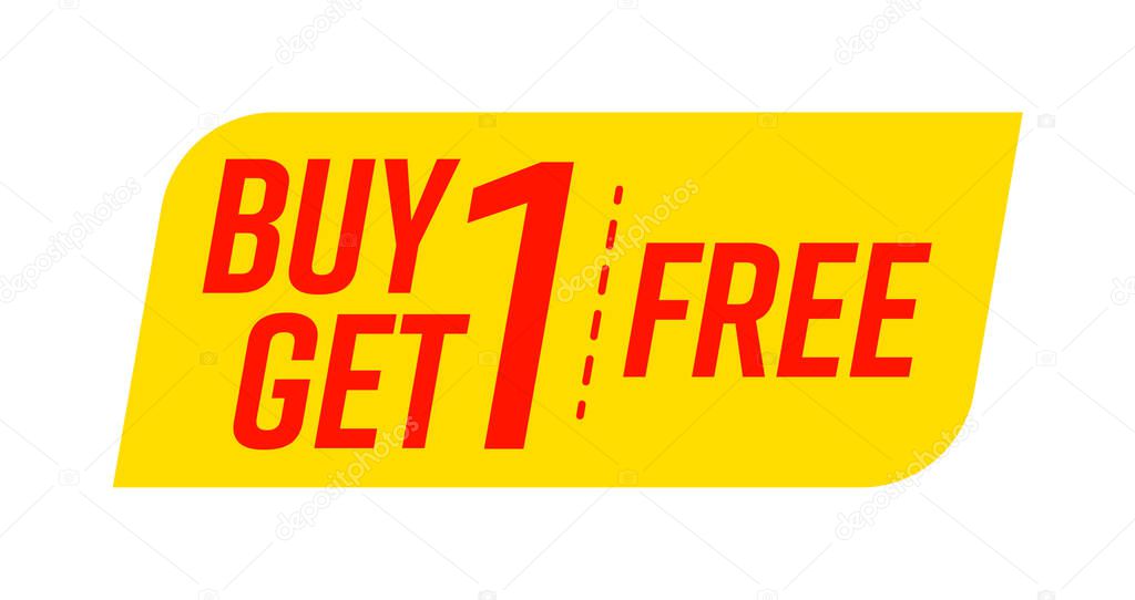 Buy one get one free bargain yellow bogo template