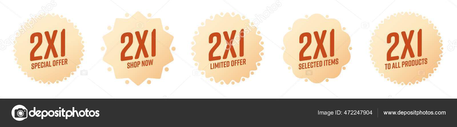 2x1 sticker label for marketing campaign set Stock Vector Image by