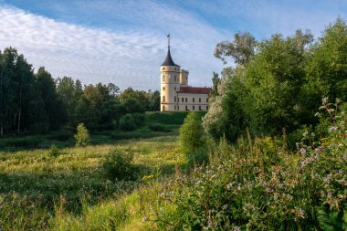Sabahın erken saatlerinde Rus İmparatoru I. Paul-Marienthal 'ın (BIP kalesi) kalesi. Pavlovsk, Saint Petersburg, Rusya.