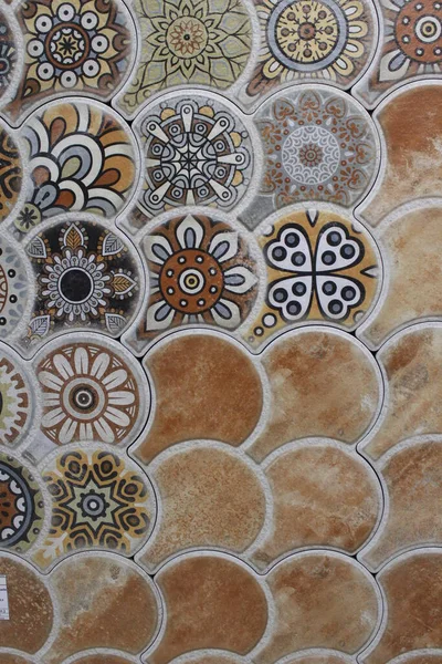 Decorative Roman Mosaic Geometric Shapes — стоковое фото