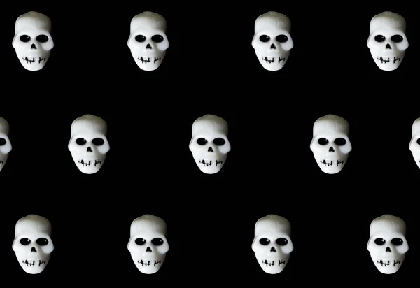 Mönster Gjord Halloween Skräck Koncept Med Skallar Eller Skelett Huvuden — Stockfoto