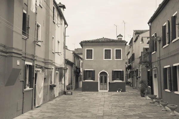 Vintage görünümünden Burano Adası, Venedik — Stok fotoğraf