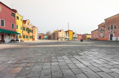 Panorama burano Adası, Venedik küçük bir Meydanı