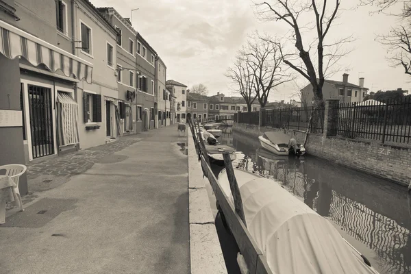 Vintage-Blick von der Insel Burano, Venedig — Stockfoto