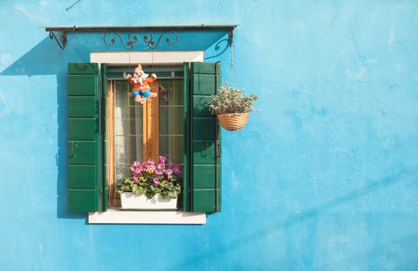 Nézd, egy nyitott terasz, Burano szigetéről, Velence — Stock Fotó