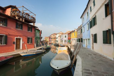 Burano adanın Venedik (vintage etkisi görüntülemek)