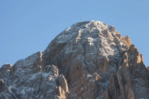 Uitzicht Berg Tullen Val Funes Dolomieten Een Herfststorm — Stockfoto