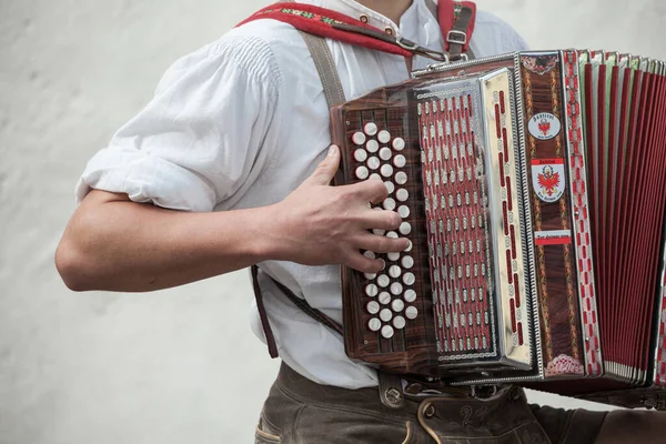 Naz Sciaves Italien Oktober 2019 Musiker Typischer Tracht Bei Einem — Stockfoto