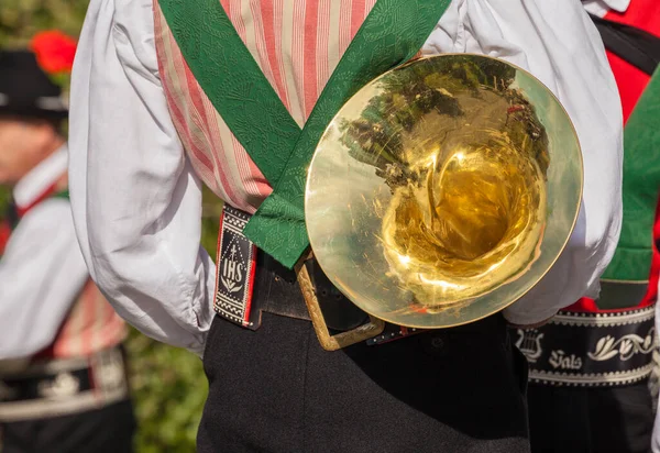 Naz Sciaves Italien Oktober 2019 Musiker Typisk Dräkt Lokal Höstfest — Stockfoto