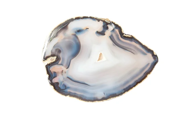 Секція біло-блакитного геода на білому тлі — стокове фото