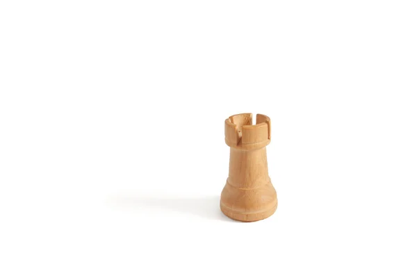 Turm aus weißem Set (Schach) auf weißem Hintergrund — Stockfoto