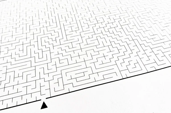 Labyrinth as problem solving (textured with rough paper) — Stock Photo, Image