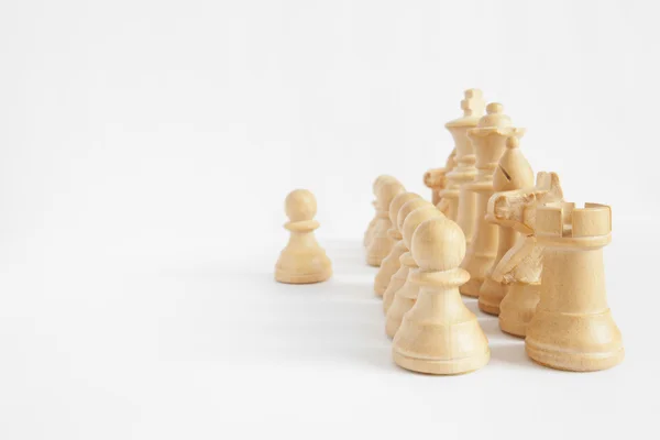 Šachová strategie: pohledů (hlavní zaměření na věž a pěšec) — Stock fotografie