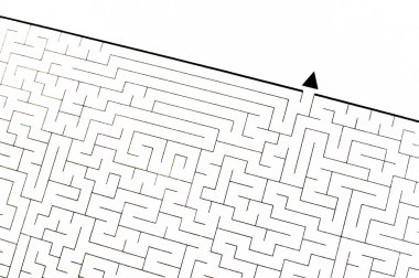 Labyrinth as problem solving (textured with rough paper) clipart