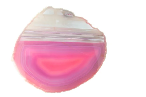 Section of a pink geode in white background — 图库照片