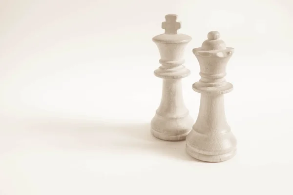 King and Queen from white set (chess) — Stock Photo, Image