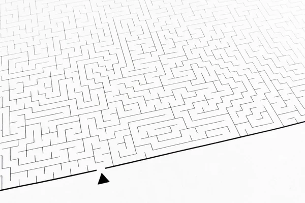 Labyrinth as problem solving (textured with rough paper) — Stock Photo, Image