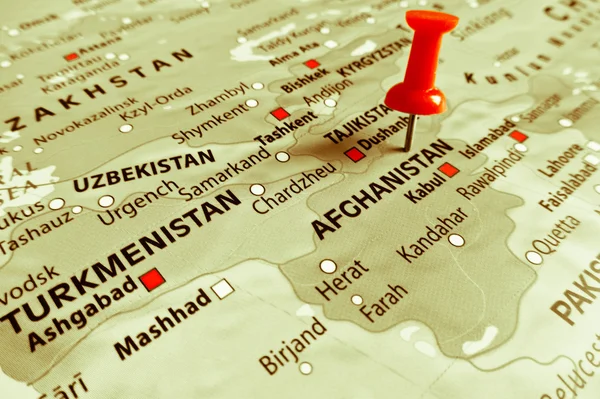 Κόκκινο δείκτη πάνω από το Αφγανιστάν — Φωτογραφία Αρχείου
