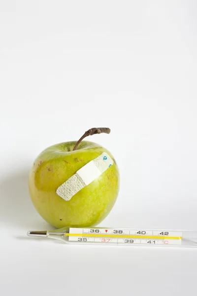 Zöld alma és egészség — Stock Fotó