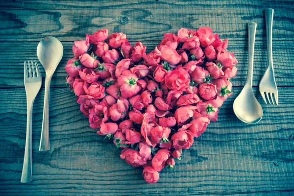 Comer no amor, efeito vintage de ganga — Fotografia de Stock