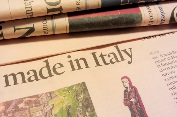 "made in Italy "da un quotidiano finanziario italiano — Foto Stock