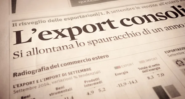 Focus ver an Italian financial newspaper — Stock Photo, Image