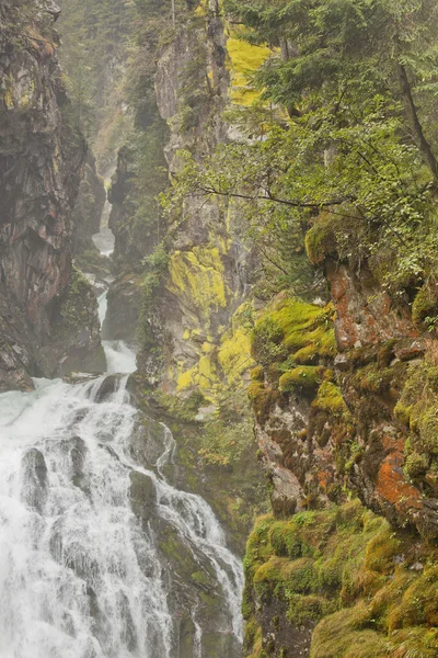 Vattenfall i skogen, italienska Alperna — Stockfoto