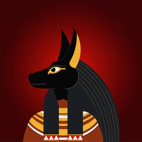 Anubis. El Dios Egipcio del Más Allá. — Vector de stock