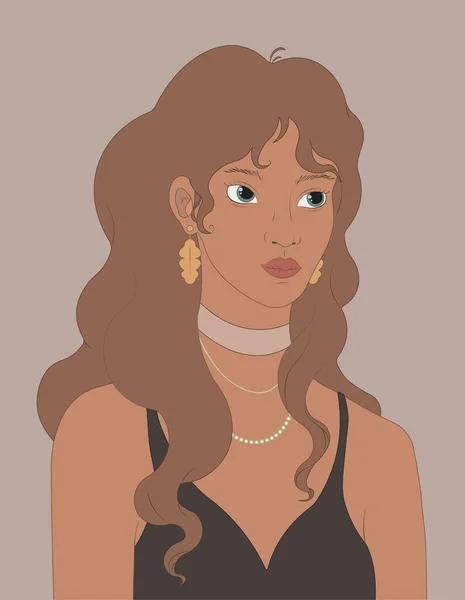 Retrato de mujer de piel de belleza. Aspecto de moda. — Vector de stock