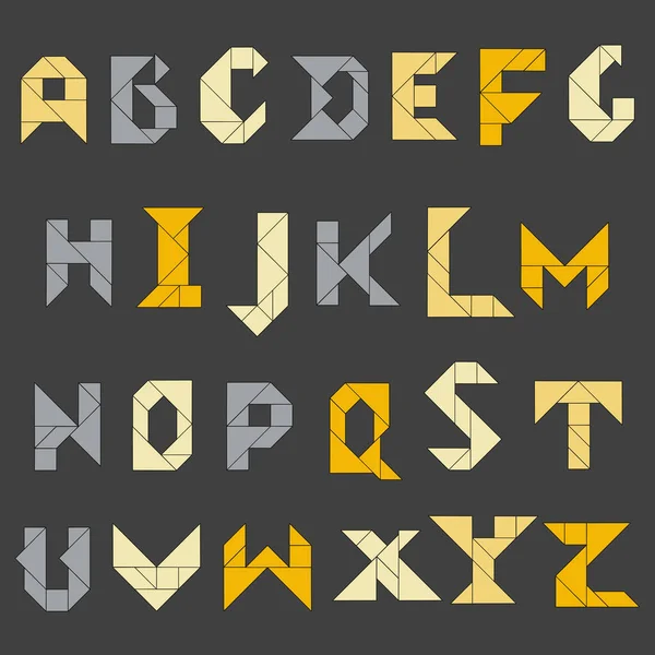 Tangram juego de puzzle. Set con alfabeto inglés. — Archivo Imágenes Vectoriales