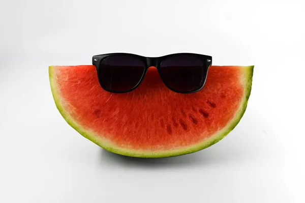 Watermelon Slice Sunglasses Funny Isolated White Background — Stock Photo, Image