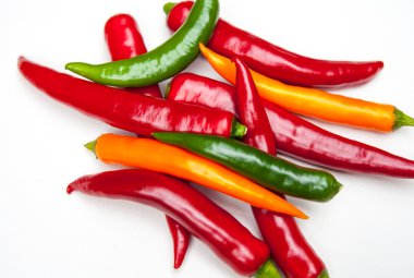 taze biberli renk ile izole karışık