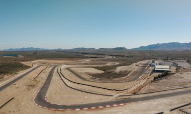 Endülüs İspanya Aralık 2020 Tabernas Çölü 'ndeki Circuito De Almeria Yarış Pisti