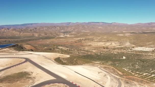 Aerial View Circuito Almeria Racing Track Desert Tabernas Spain — Stock Video