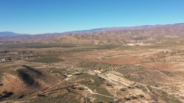 Vista Aérea Del Circuito Almería Desierto Tabernas España — Vídeos de Stock