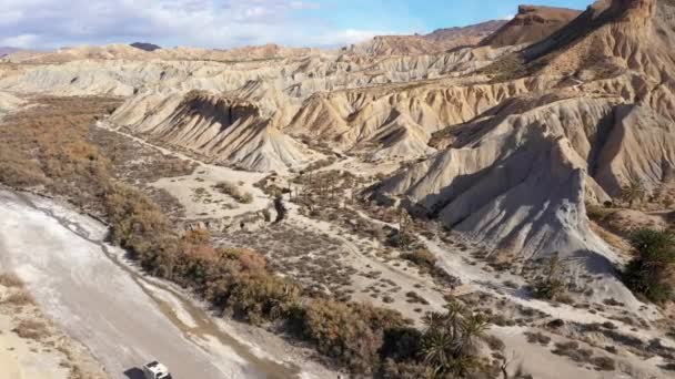 Aerial View Tabernas Desert Almeria Andalusia Espanja — kuvapankkivideo