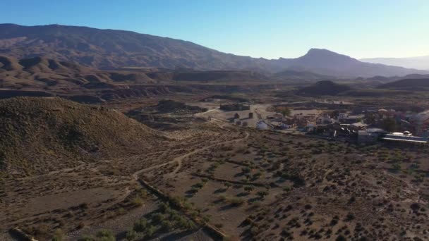 Vue Aérienne Fort Bravo Village Occidental Dans Désert Tabernas Espagne — Video