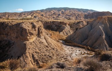 Almerya 'daki Tabernas Desert Hills Manzarası İspanya Doğa Macerası Europa