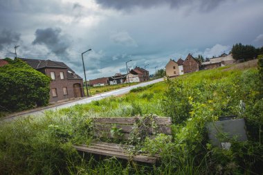 Detail view of the abandoned resettled village of Manheim - old for the Hambach opencast mine
