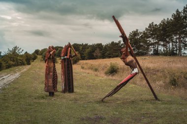 Geisain the Rhoen, Almanya - Ağustos 2021: Eski Alman iç sınırında Umut Yolu