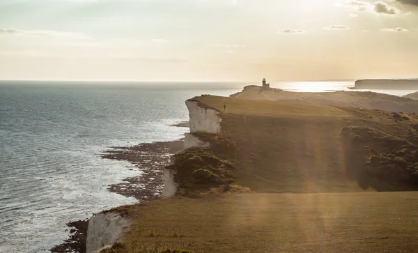 Sunset at Seven Sisters cliffs England — Stock Photo, Image