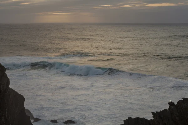 Wilde Atlantische golven op de Portugese kust bij cabo Sardao — Stockfoto