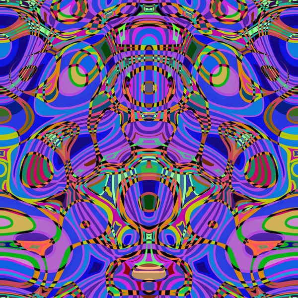 Party Psychedelische Golvende Achtergrond Doodle Surrealistisch Design Groen Violet Roze — Stockfoto
