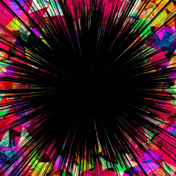 Disegno Copertina Fumetti Pop Art Luminosi Triangoli Colorati Neon Con — Foto Stock