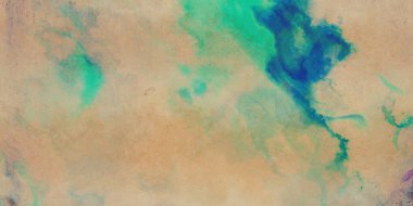 Eski bej dökülmüş kağıt parşömen arka plan tasarımı sıkıntılı mavi lekeler ve mürekkep sıçramaları, zarif antika bej rengi